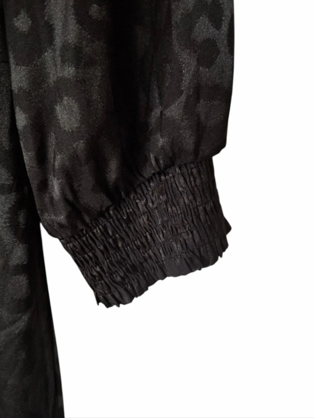 NWT Mittoshop Monochromatic Black Satin Jacquard Midi Dress